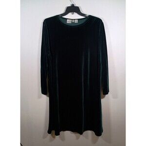 Vintage Jacqueline Ferrar Green Velvet Dress Stretch Holiday 90s Plus Size 18W